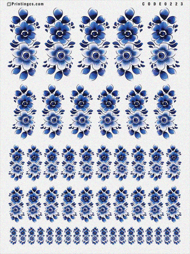 ترانسفر مدل گل آبی کد 223